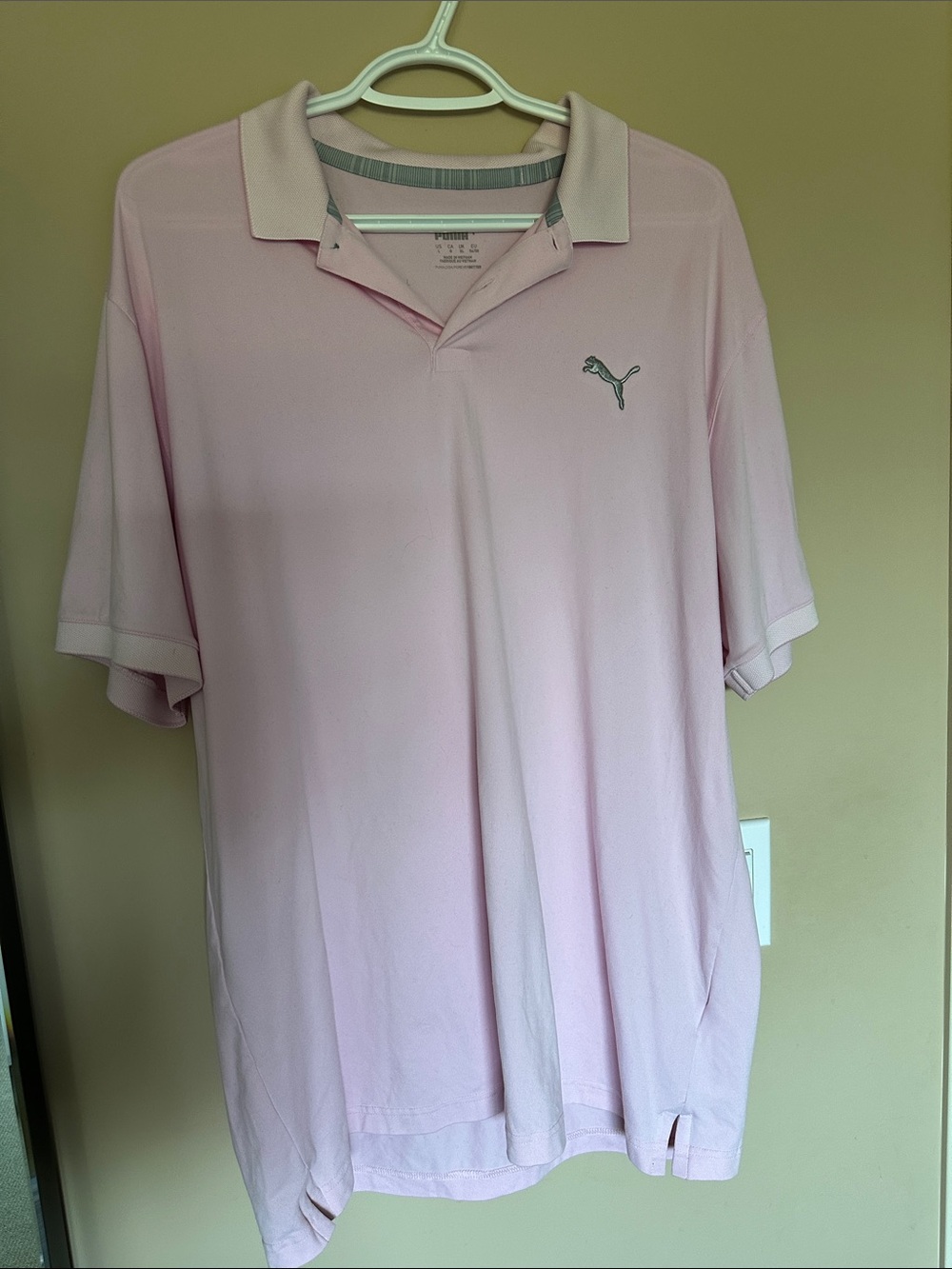 Puma Men’s Pale Pink Short-Sleeve Polo